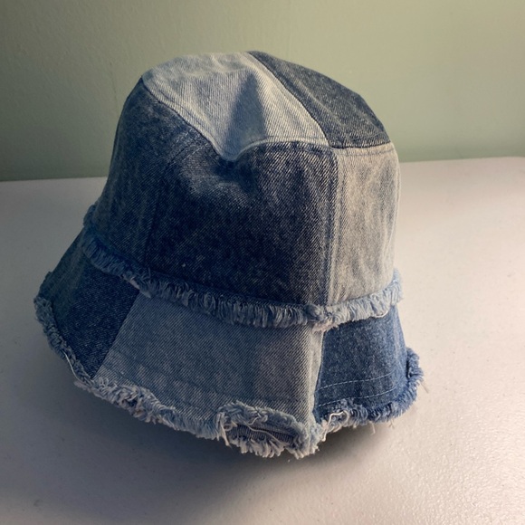 Claire’s Denim Patchwork Bucket Hat - Picture 1 of 8